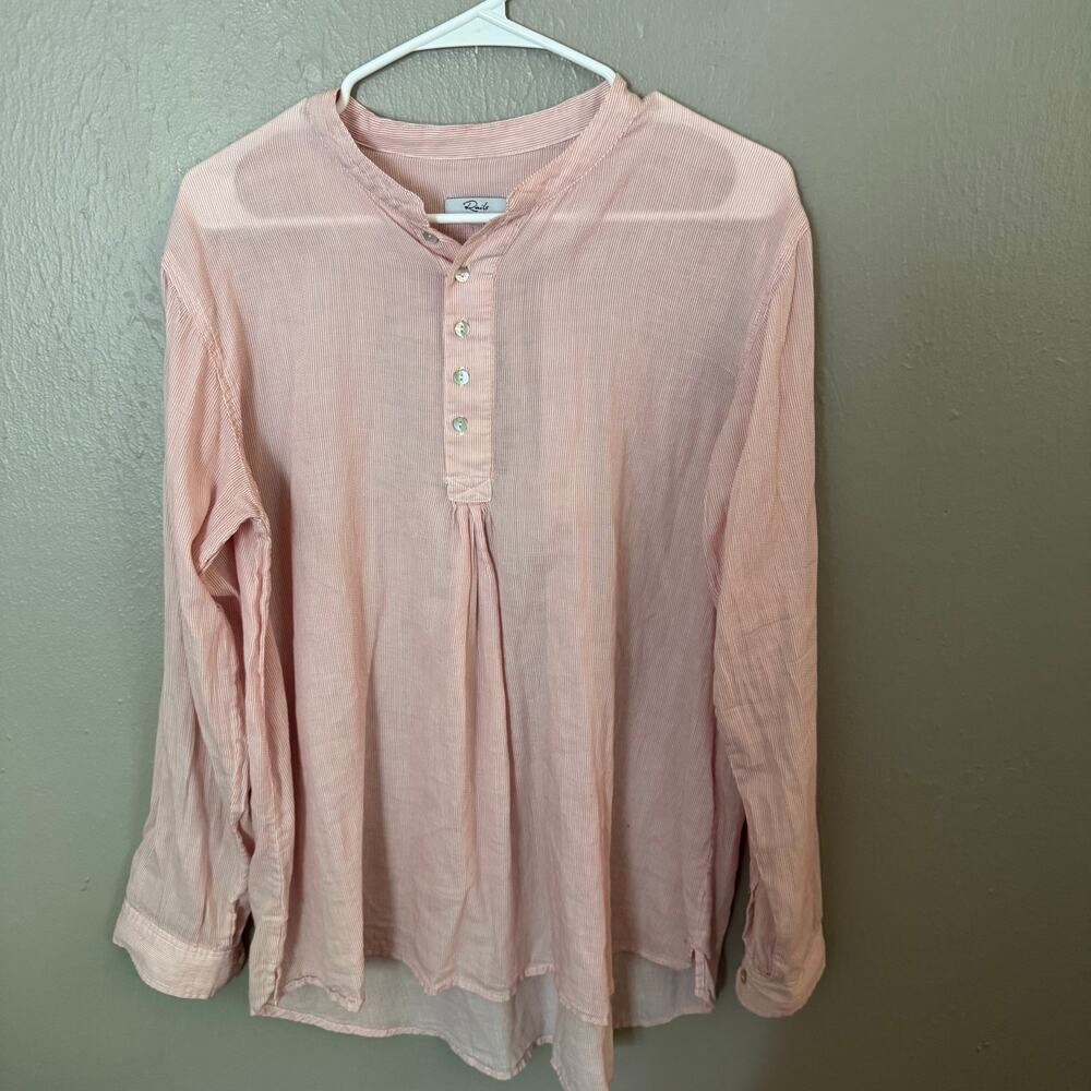 Rails Light Pink Popover Button Up Size Small Cas… - image 1